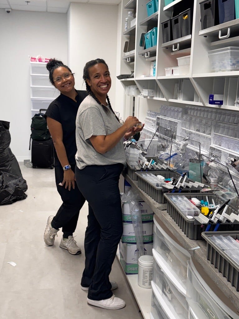 happy team members during a clinical training