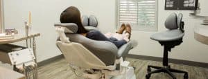 Patient in dental chair