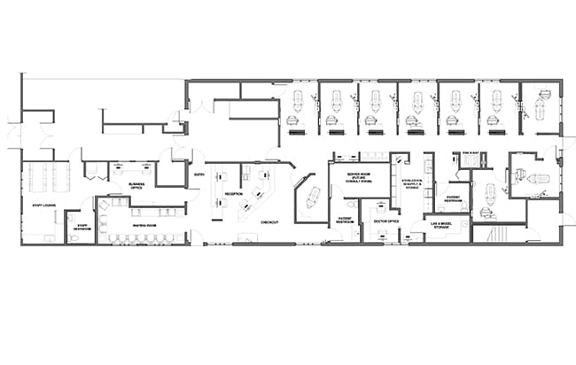 Floorplan for our dental design client Dr. Jared Rediske