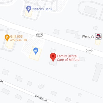 google map image of Family Dental Care of Milford